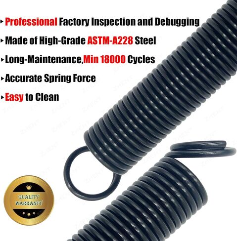 Pair of 180 lbs Heavy Duty Garage Door Extension Springs Stretch Spring,High Precision Electrophoresis Black Coated for Corrosion Resistance,MIN 18000 Cycles for 7ft Garage Door Springs Replacement in Kuwait