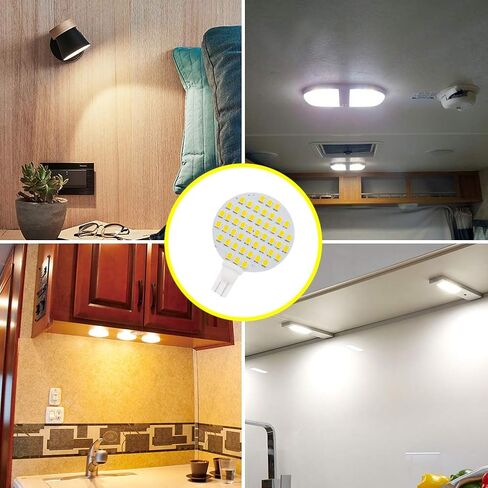 GRV T10 921 194 LED Bulb 24-5050 SMD lamp Super Bright AC 12V /DC 12V -24V for RV Boat Iandscaping Ceiling Dome Interior Lights Warm White (2nd Generation) Pack of 2 in Saudi Arabia