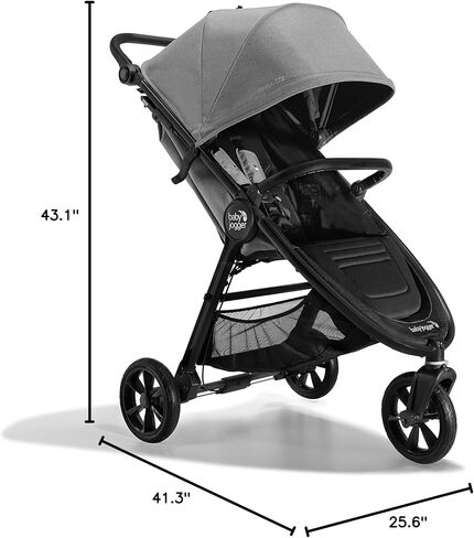 عربة أطفال فردية Baby Jogger City Mini GT2، سلسلة صديقة للبيئة، ضباب أردوازي، استخدام في أربعة اتجاهات مع محولات مقعد السيارة للرضع متضمنة in Kuwait
