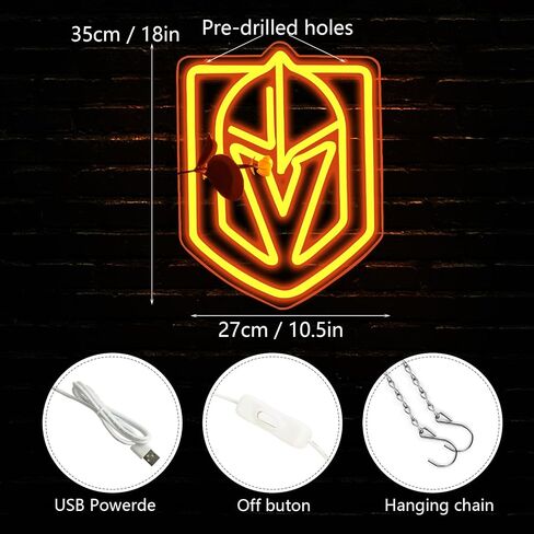 Pugna Ice Hockey Neon Signs for Wall Decor Neon Lights for Bedroom Led Business Signs Suitable for Man Cave Bar Pub Restaurant Christmas Gift Art in Saudi Arabia