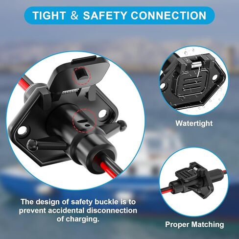 مجموعة قابس ومقبس محرك التصيد من BetyBedy، مجموعة مقابس محرك التصيد 12 فولت 8 قياسات، مقبس توصيل سريع لمحرك التصيد ذكر وأنثى، مقبس توصيل سريع لمعظم محركات التصيد، محرك القارب الكهربائي in Kuwait