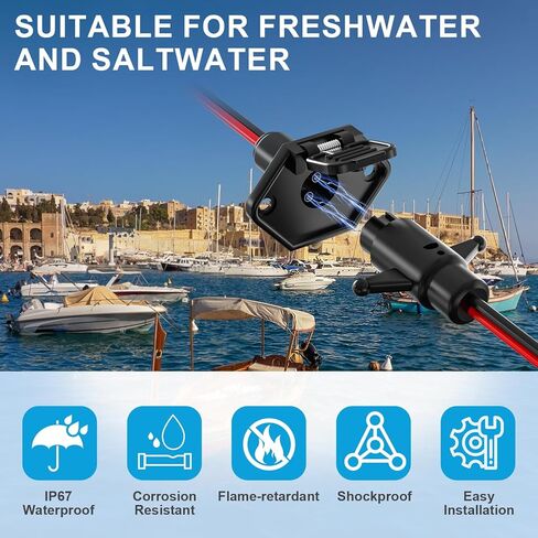 مجموعة قابس ومقبس محرك التصيد من BetyBedy، مجموعة مقابس محرك التصيد 12 فولت 8 قياسات، مقبس توصيل سريع لمحرك التصيد ذكر وأنثى، مقبس توصيل سريع لمعظم محركات التصيد، محرك القارب الكهربائي in Kuwait