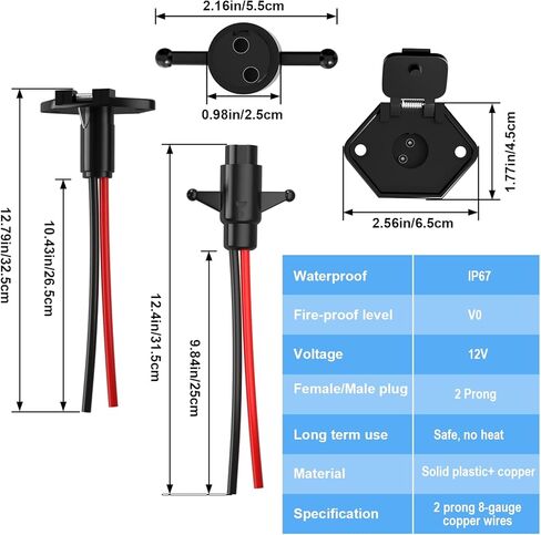 مجموعة قابس ومقبس محرك التصيد من BetyBedy، مجموعة مقابس محرك التصيد 12 فولت 8 قياسات، مقبس توصيل سريع لمحرك التصيد ذكر وأنثى، مقبس توصيل سريع لمعظم محركات التصيد، محرك القارب الكهربائي in Kuwait