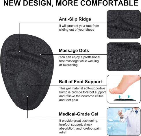 Ball of Foot Cushions, Metatarsal Pads Women, High Heels Non-Slip Comfort Pads, Shoe Support for Metatarsalgia Mortons Neuroma Pain Relief (2 Pairs,Beige) in Saudi Arabia