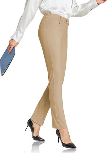 Women's Yoga Dress Pants Stretch Business Casual Work Slacks Office Golf Trousers Pants Straight Leg 4 Pockets in Kuwait