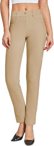 Women's Yoga Dress Pants Stretch Business Casual Work Slacks Office Golf Trousers Pants Straight Leg 4 Pockets in Kuwait