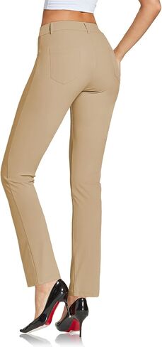 Women's Yoga Dress Pants Stretch Business Casual Work Slacks Office Golf Trousers Pants Straight Leg 4 Pockets in Kuwait