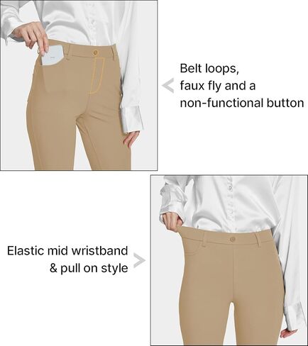 Women's Yoga Dress Pants Stretch Business Casual Work Slacks Office Golf Trousers Pants Straight Leg 4 Pockets in Kuwait