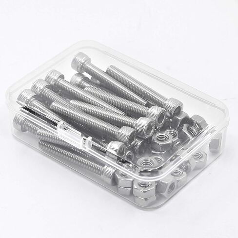 (15 Sets) M8 x 30mm Bolts and Nuts Kit Socket Head Cap Screws AISI 304 Stainless Steel (18-8),Full Thread, Bright Finish in Kuwait