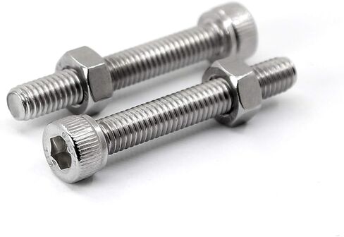 (15 Sets) M8 x 30mm Bolts and Nuts Kit Socket Head Cap Screws AISI 304 Stainless Steel (18-8),Full Thread, Bright Finish in Kuwait