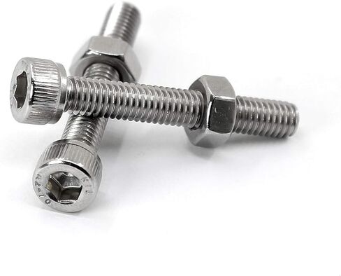 (15 Sets) M8 x 30mm Bolts and Nuts Kit Socket Head Cap Screws AISI 304 Stainless Steel (18-8),Full Thread, Bright Finish in Kuwait