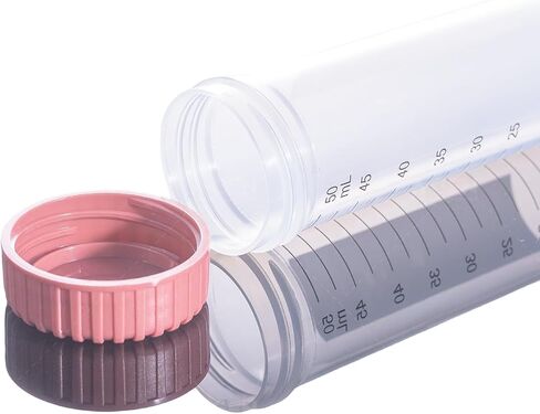 15mL Centrifuge Tubes with 5-Color Screw Caps,Racked[2Recycle Racks*25Tubes],USP VI Grade Polypropylene,Max RCF 12,000xg,Gamma Sterile,PCR Clean,Autoclavable(50PCS, 15mL Racked) in Saudi Arabia