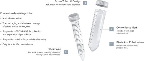 15mL Centrifuge Tubes with 5-Color Screw Caps,Racked[2Recycle Racks*25Tubes],USP VI Grade Polypropylene,Max RCF 12,000xg,Gamma Sterile,PCR Clean,Autoclavable(50PCS, 15mL Racked) in Saudi Arabia