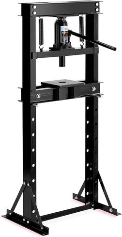 6-Ton Hydraulic Press, Heavy Duty H-Frame Benchtop Hydraulic Shop Press with Press Plates, Adjustable Working Table Height, Black in Saudi Arabia