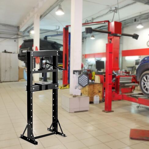 6-Ton Hydraulic Press, Heavy Duty H-Frame Benchtop Hydraulic Shop Press with Press Plates, Adjustable Working Table Height, Black in Saudi Arabia