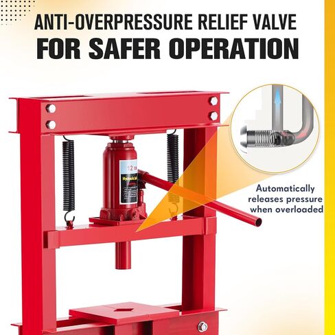 6-Ton Hydraulic Press, Heavy Duty H-Frame Benchtop Hydraulic Shop Press with Press Plates, Adjustable Working Table Height, Black in Saudi Arabia
