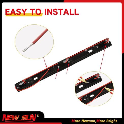 NEW SUN 15" 3 Lights 9 LED Identification Light Bar - 2 Pcs Amber Clearance Waterproof, Black Stainless Steel Braket, Surface Mount Sealed ID Indicator for Trucks Trailers Camper RVs in Saudi Arabia