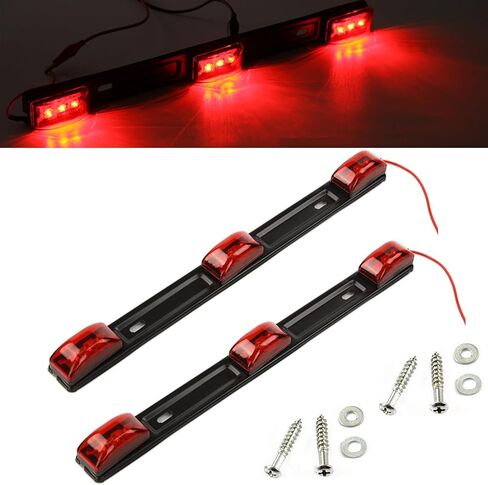 NEW SUN 15" 3 Lights 9 LED Identification Light Bar - 2 Pcs Amber Clearance Waterproof, Black Stainless Steel Braket, Surface Mount Sealed ID Indicator for Trucks Trailers Camper RVs in Saudi Arabia