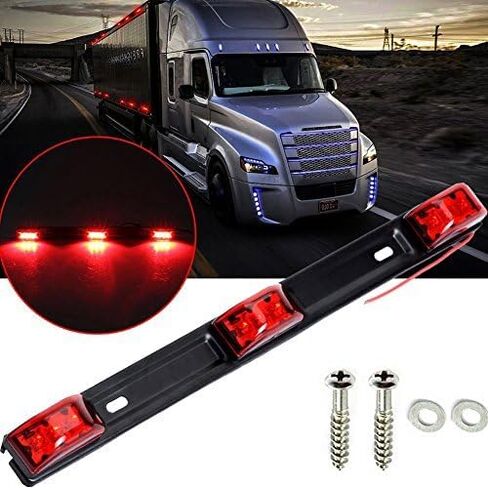 NEW SUN 15" 3 Lights 9 LED Identification Light Bar - 2 Pcs Amber Clearance Waterproof, Black Stainless Steel Braket, Surface Mount Sealed ID Indicator for Trucks Trailers Camper RVs in Saudi Arabia