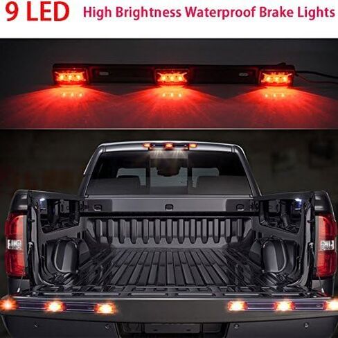 NEW SUN 15" 3 Lights 9 LED Identification Light Bar - 2 Pcs Amber Clearance Waterproof, Black Stainless Steel Braket, Surface Mount Sealed ID Indicator for Trucks Trailers Camper RVs in Saudi Arabia