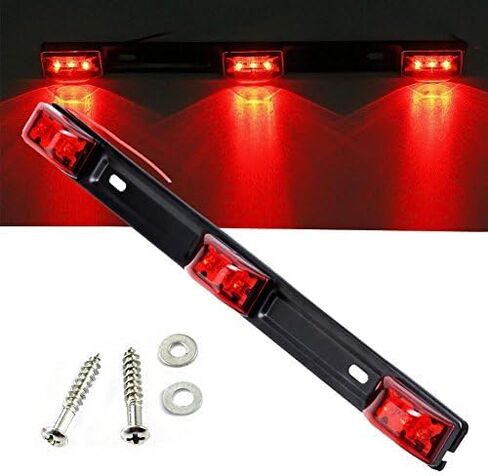 NEW SUN 15" 3 Lights 9 LED Identification Light Bar - 2 Pcs Amber Clearance Waterproof, Black Stainless Steel Braket, Surface Mount Sealed ID Indicator for Trucks Trailers Camper RVs in Saudi Arabia