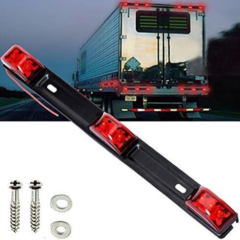 NEW SUN 15" 3 Lights 9 LED Identification Light Bar - 2 Pcs Amber Clearance Waterproof, Black Stainless Steel Braket, Surface Mount Sealed ID Indicator for Trucks Trailers Camper RVs in Saudi Arabia