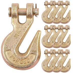 10PCS 3/8'' Heavy Duty Chain Hook, Forged Grade 70 Grab Hooks for Truck, Trailer, Rigging, Fishing Boat and Crane, 26,000 Lbs Capacity