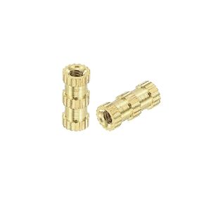 uxcell 200Pcs M5x10x7mm Knurled Insert Nut, Brass Double-Pass Insert Embedment Nuts 3D Printing Brass Nuts for 3D Printing Parts Laptop Automotive Plastic Shell
