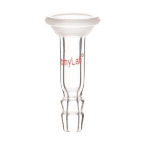 stonylab Glass 15 O-Ring to 10 mm Serrated Hose Connection Adapter, Borosilicate Glass Adapter for Laboratory Lab Supply