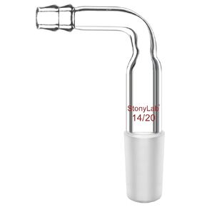 stonylab Bent Inlet Adapter, 1 Pack Borosilicate Glass Bent Inlet Adapter with 14/20 Joint and Hose Connection Lab Glassware