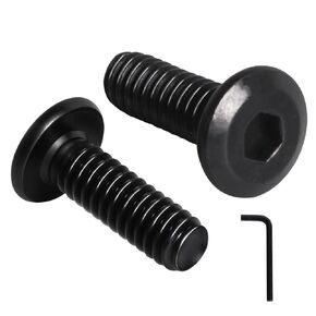 100 PCS 1/4-20 x 3/4" Flat Head Hex Socket Head Bolts Cap Screw, Black Oxide, Stainless Steel 18-8 (304) Furniture Bolt Flat Head Screws, Full Thread, with Spanner Allen Hex Drive