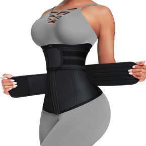 Waist Trainer Double Belt Corset Plus Size Cincher Trimmer Belt with Zip Body Shaper for Women