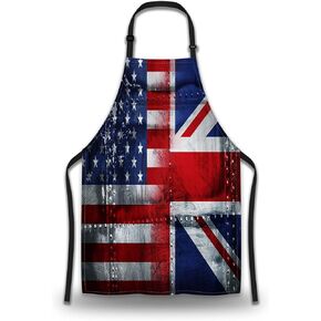Garden Apron for Women Daisy Flowers Pattern Vintage Blue Fun Aprons for Men for Kitchen Cooking Restaurant BBQ Painting Crafting Gardening 27" (W) x 31" (H), Waterproof Apron