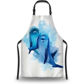Garden Apron for Women Daisy Flowers Pattern Vintage Blue Fun Aprons for Men for Kitchen Cooking Restaurant BBQ Painting Crafting Gardening 27" (W) x 31" (H), Waterproof Apron in Saudi Arabia