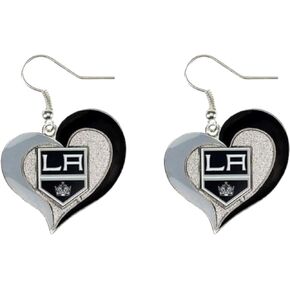 Aminco NHL Los Angeles Kings Swirl Heart Earrings