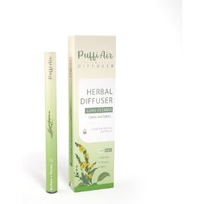 Herbal Diffuser Upgraded with Extracts of Mullein, Thyme and Mint for Cleansing Lungs, Improving Breathing and Oral Air Freshening