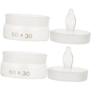 DOITOOL 2pcs Weighing Bottle Lab Flask Labs Weighing Holder Glass Weighing Jar Tool Ground Glass Stopper Bottle Laboratory Flask Lab Sample Bottle Chemistry Glassware Simple, 6.5X6X6CM