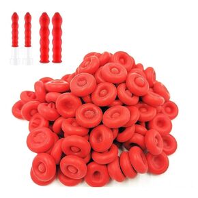10Pcs Red Nozzle Protective Cover,Emulsion Glass Caulk Caps,Caulking Sleeves Sealing Cover,Nozzle Protective Cover,Sealers Caulk Tip Covers,Hardware Adhesives Sealers,for Sealing and Preserving