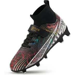GINNI Kids Firm Ground Soccer Cleats Boys Girls Athletic Soccer Shoes Youth Outdoor Football Cleats Lightweight Breathable FG/AG Baseball Cleats Football Boots Shoes for Toddler/Little Kids/Big Kids