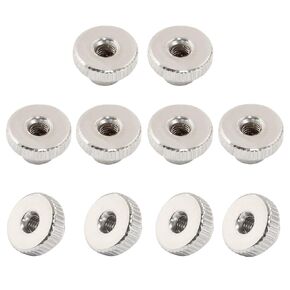Hitefu 10Pcs M3x0.5mm Knurled Thumb Nuts, Nickel Plated Round Knob Fasteners, Metric Thread Adjusting Nuts for 3D Printer