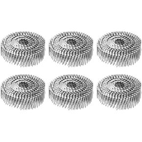 uxcell 2400 Count Siding Nails 1-1/2"x0.09" 15-Degree 304 Stainless Steel Ring Shank Full Round Head Collated Wire Coil for Lath and Sheathing Materials