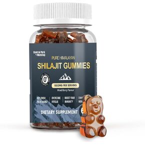 Shilajit Gummies 1000mg, Pure Himalayan Shilajit Supplement, High in Trace Minerals, Energy Immune Health Support - 60 Count