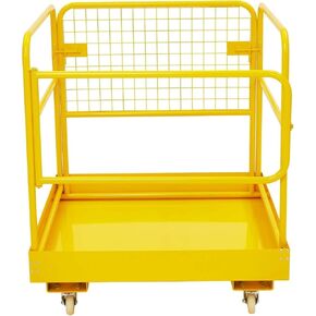 Forklift Safety Cage, 36"x36" inch Heavy Duty Collapsible Forklift Work Platform,1200LBS Capacity with 4 Universal Wheels, for Most Aerial Jobs in Kuwait