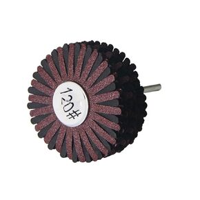 RUIAN Abrasive Cloth Flap Wheel 1/4-Inch Shank for Woodworking Root Carving Furniture Polishing 120 Grit