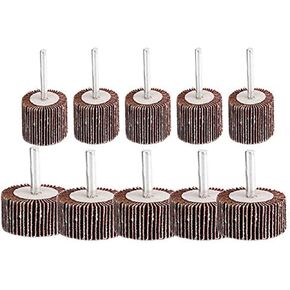 Flap Wheels Kit, 1/4" Shank Mounted Abrasive Flap Wheel Sander, 80 Grit Silicon Carbide Sanding Flap Wheel for Rust Removal Deburring Polishing, 10 Pack