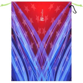SANDIAN, Waterproof Pouch for Traveling Packing Organizer Storage, Drawstring Rope Closures, Sublimation Dye Prints, PU Coatings, All Weatherproof, Large Capacity Size Pouches for Golfers [STARS]