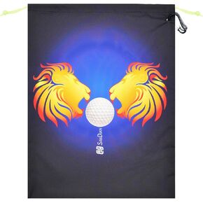 SANDIAN, Waterproof Pouch for Traveling Packing Organizer Storage, Drawstring Rope Closures, Sublimation Dye Prints, PU Coatings, All Weatherproof, Large Capacity Size Pouches for Golfers [LION]