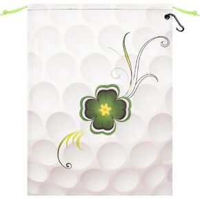 SANDIAN, Waterproof Pouch for Traveling Packing Organizer Storage, Drawstring Rope Closures, Sublimation Dye Prints, PU Coatings, All Weatherproof, Large Capacity Size Pouches for Golfers [CLOVER]
