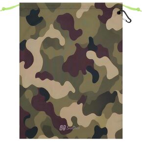 SANDIAN, Waterproof Pouch for Traveling Packing Organizer Storage, Drawstring Rope Closures, Sublimation Dye Prints, PU Coatings, All Weatherproof, Large Capacity Size Pouches for Golfers [CAMOUFLAGE)