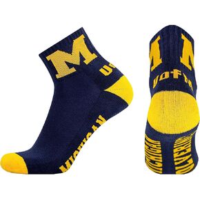 NCAA Michigan Wolverines Quarter Socks, Blue